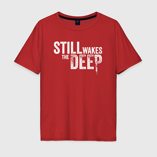 Мужская футболка оверсайз Still wakes the deep logo / Красный – фото 1