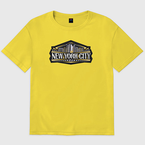 Мужская футболка оверсайз USA Ney York city / Желтый – фото 1