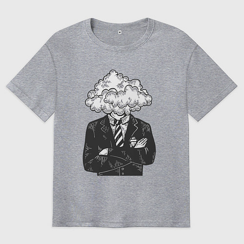 Мужская футболка оверсайз Босс туча / Меланж – фото 1