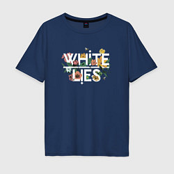 Футболка оверсайз мужская White Lies - Flowers, цвет: тёмно-синий