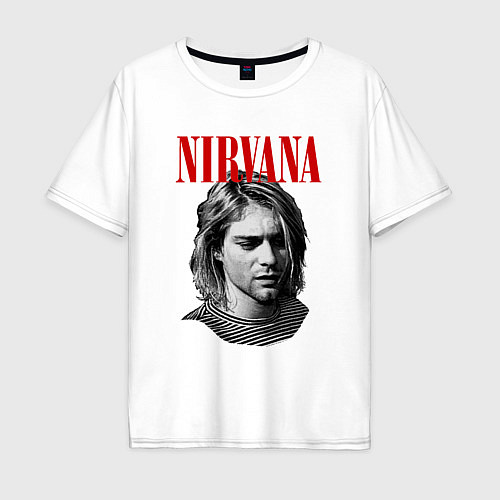 Мужская футболка оверсайз Nirvana kurt donald cobain / Белый – фото 1