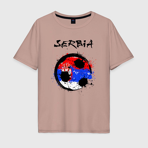 Мужская футболка оверсайз Сборная - Сербия / Пыльно-розовый – фото 1