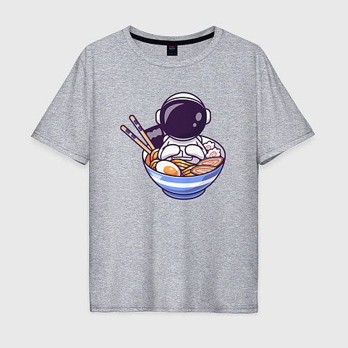 Мужская футболка оверсайз Ramen spaceman / Меланж – фото 1