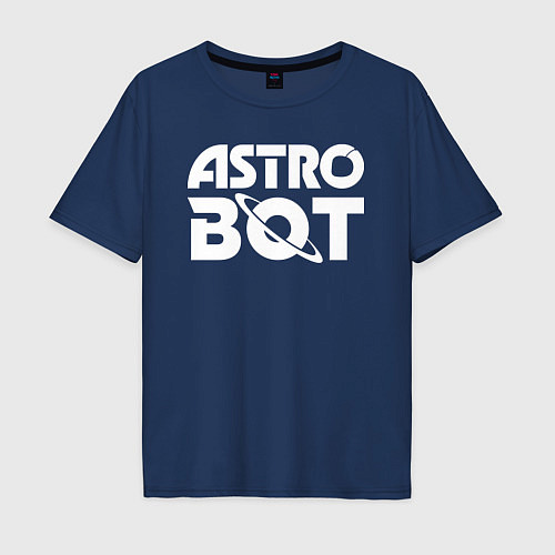 Мужская футболка оверсайз Astro bot logo / Тёмно-синий – фото 1