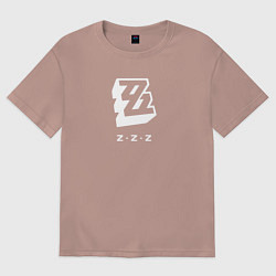 Футболка оверсайз мужская Zenless Zone Zero logo, цвет: пыльно-розовый