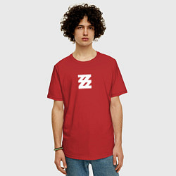 Футболка оверсайз мужская Zenless Zone Zero logotype, цвет: красный — фото 2