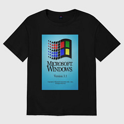 Футболка оверсайз мужская Windows 3, цвет: черный