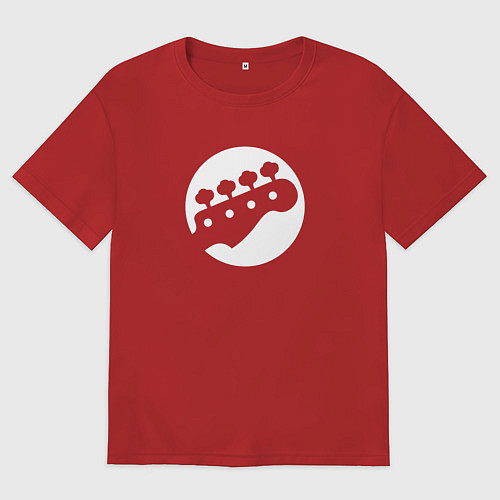 Мужская футболка оверсайз Голова бас-гитары / Красный – фото 1