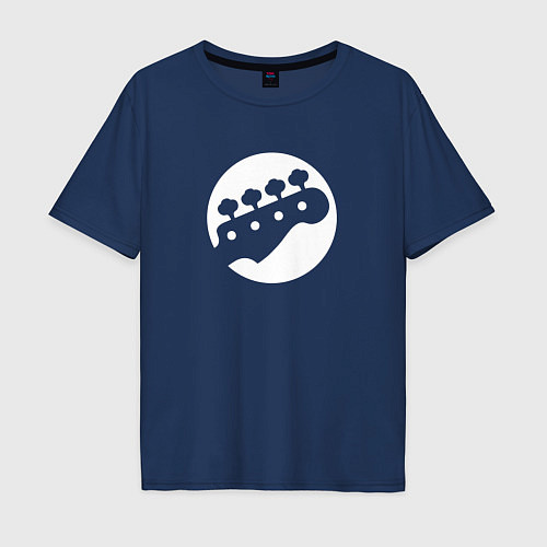 Мужская футболка оверсайз Голова бас-гитары / Тёмно-синий – фото 1