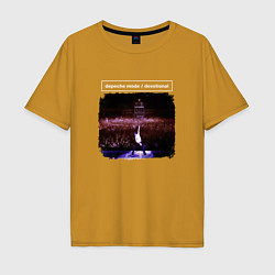 Футболка оверсайз мужская Depeche Mode - Gahan devotional tour, цвет: горчичный