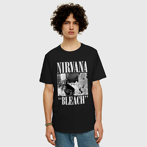Мужская футболка оверсайз Nirvana bleach black album / Черный – фото 3