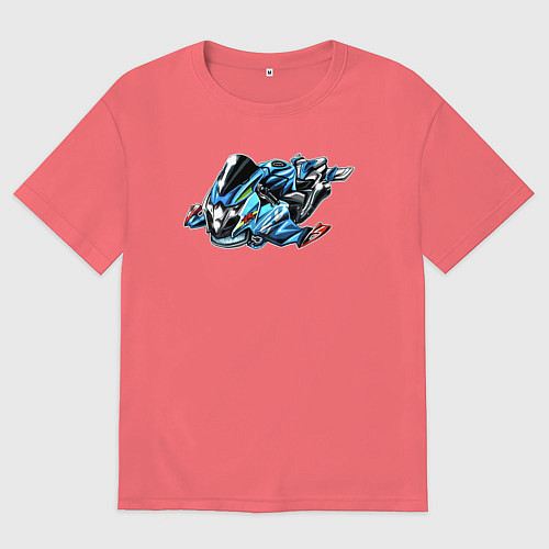 Мужская футболка оверсайз Suzuki GSX-R / Коралловый – фото 1