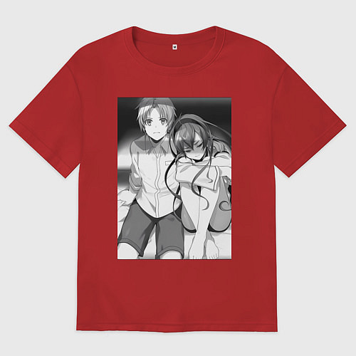 Мужская футболка оверсайз Реинкарнация безработного Эрис Бореас Грейрат Руде / Красный – фото 1