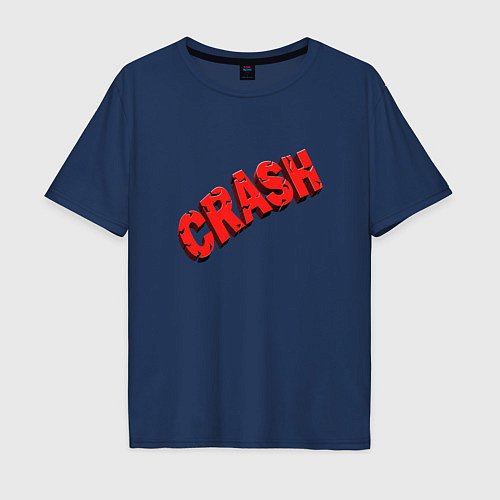 Мужская футболка оверсайз Crash / Тёмно-синий – фото 1