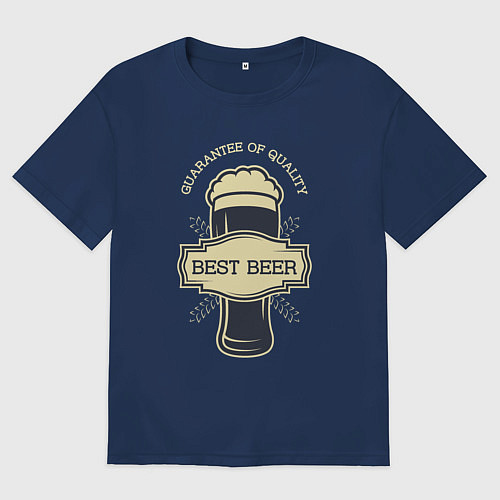 Мужская футболка оверсайз Best beer / Тёмно-синий – фото 1