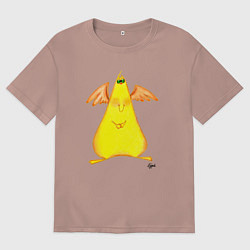 Футболка оверсайз мужская Что-то с крылышками, цвет: пыльно-розовый