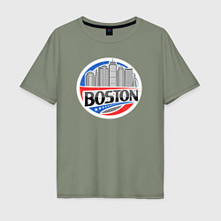 Футболка оверсайз мужская City Boston, цвет: авокадо