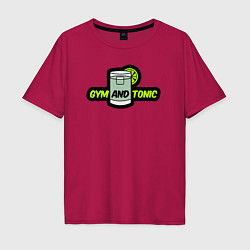 Футболка оверсайз мужская Gym and tonic, цвет: маджента