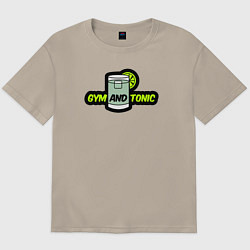 Футболка оверсайз мужская Gym and tonic, цвет: миндальный