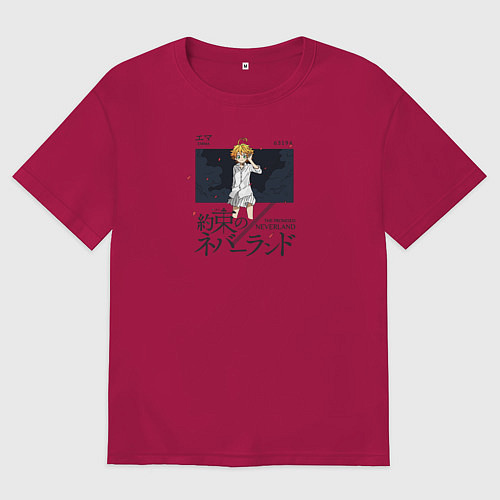 Мужская футболка оверсайз Обещанный Неверленд - Эмма / Маджента – фото 1