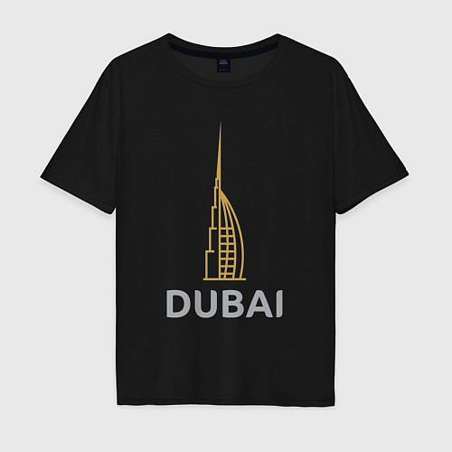 Мужская футболка оверсайз Дубай парус / Черный – фото 1