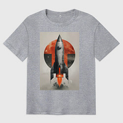 Футболка оверсайз мужская Постер ракеты, цвет: меланж