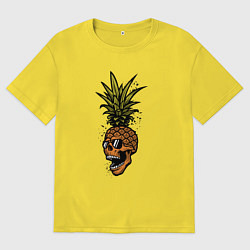 Футболка оверсайз мужская Ананасовая голова, цвет: желтый