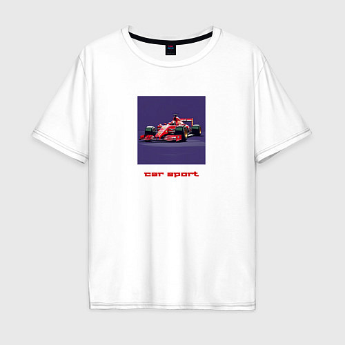 Мужская футболка оверсайз Formula One race car red / Белый – фото 1