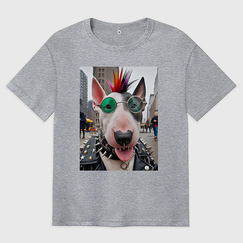 Мужская футболка оверсайз Bully punk musician - ai art fantasy / Меланж – фото 1