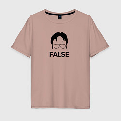 Футболка оверсайз мужская Dwight Kurt false - the office, цвет: пыльно-розовый