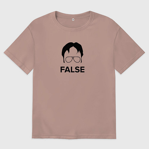 Мужская футболка оверсайз Dwight Kurt false - the office / Пыльно-розовый – фото 1