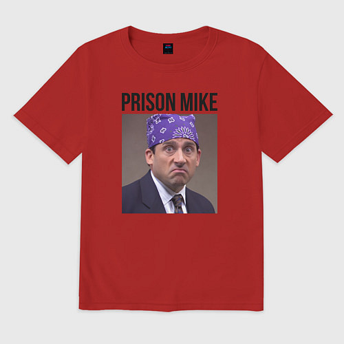 Мужская футболка оверсайз Prison mike Michael Scott - офис / Красный – фото 1