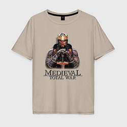 Футболка оверсайз мужская Medieval: Total War logo, цвет: миндальный