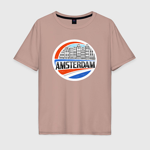 Мужская футболка оверсайз Мои Нидерланды / Пыльно-розовый – фото 1