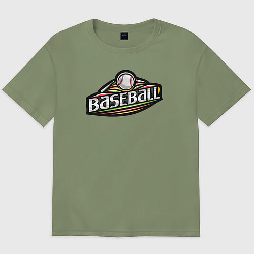 Мужская футболка оверсайз Baseball sport / Авокадо – фото 1
