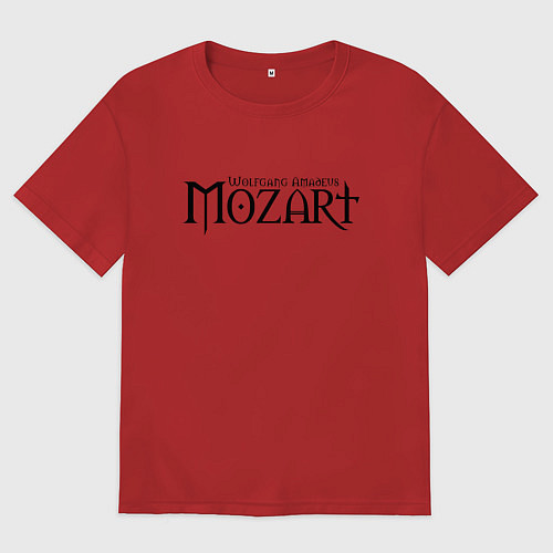 Мужская футболка оверсайз Моцарт чёрный / Красный – фото 1