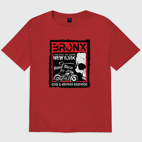 Мужская футболка оверсайз Bronx / Красный – фото 1