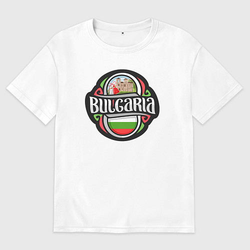 Мужская футболка оверсайз Bulgaria / Белый – фото 1