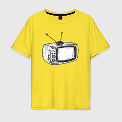 Футболка оверсайз мужская Retro TV, цвет: желтый