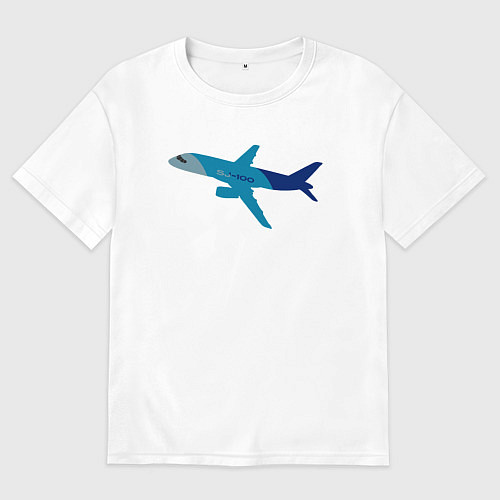 Мужская футболка оверсайз Superjet-100 синий / Белый – фото 1