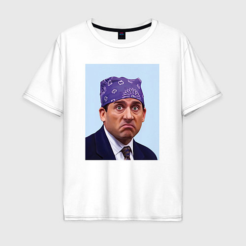 Мужская футболка оверсайз Michael Scott - Prison mike the office meme / Белый – фото 1