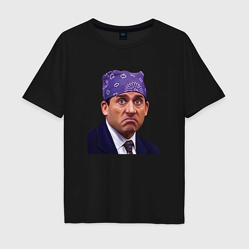 Мужская футболка оверсайз Prison mike Michael Scott офис / Черный – фото 1