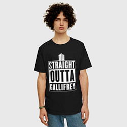 Футболка оверсайз мужская Straight outta gallifrey, цвет: черный — фото 2