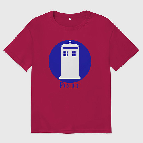 Мужская футболка оверсайз Tardis police / Маджента – фото 1