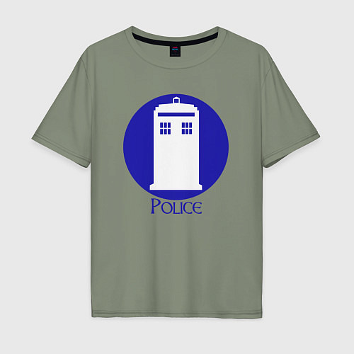 Мужская футболка оверсайз Tardis police / Авокадо – фото 1