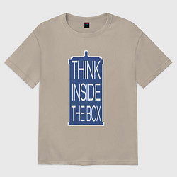 Футболка оверсайз мужская Think inside the box, цвет: миндальный