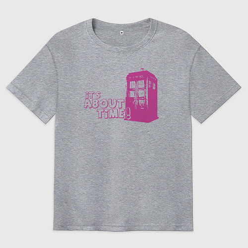 Мужская футболка оверсайз Тардис - самое время / Меланж – фото 1