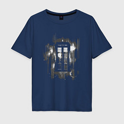 Футболка оверсайз мужская Tardis grey, цвет: тёмно-синий