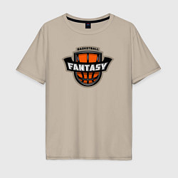 Футболка оверсайз мужская Basketball fantasy, цвет: миндальный