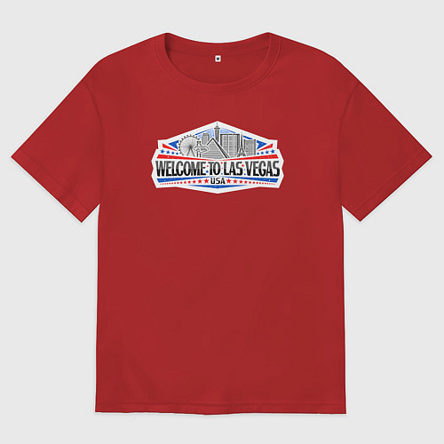 Мужская футболка оверсайз Добро пожаловать в Лас-Вегас / Красный – фото 1